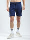 Men Blue Solid Regular Fit Bermuda