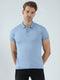 Men Blue Solid Collar Half Sleeve T-Shirt