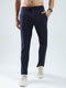 Men Navy Blue Solid Regular Fit Lower