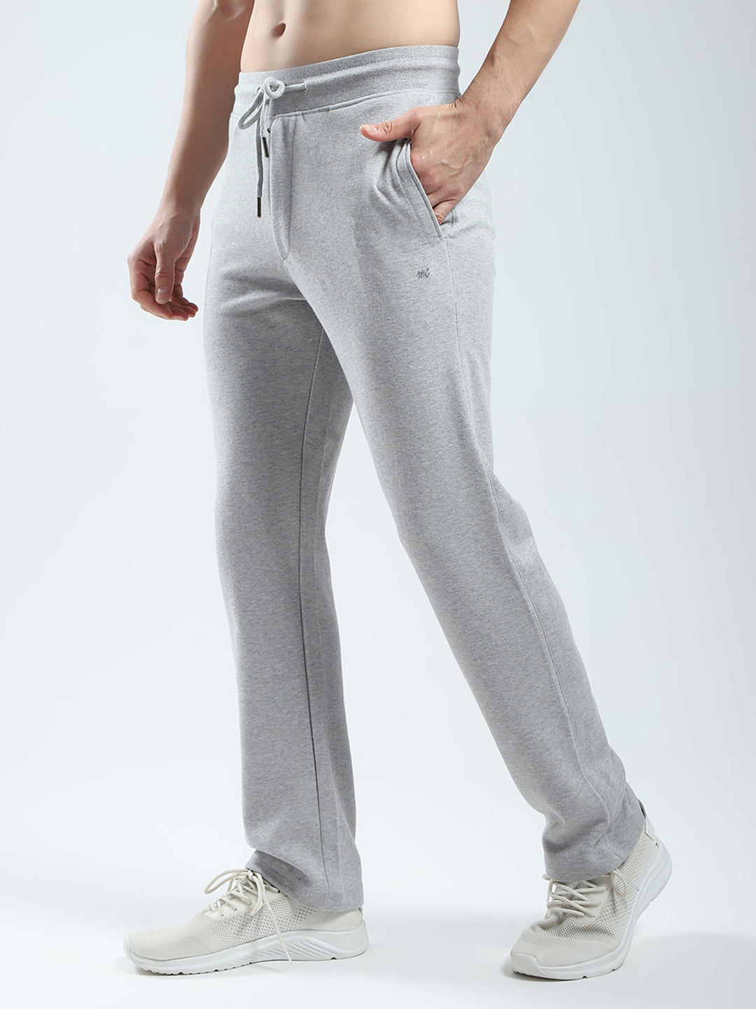 Men Grey Solid Regular Fit Lower