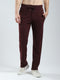 Men Maroon Solid Regular Fit Lower