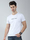 Men White Solid Round Neck Half Sleeve T-Shirt