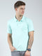 Men Blue Solid Collar Half Sleeve T-Shirt