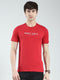 Men Maroon Solid Round Neck Half Sleeve T-Shirt