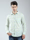 Men Green Check Collar Full Sleeve Shirt