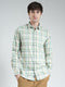 Men Green Check Collar Full Sleeve Shirt
