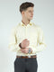 Men Yellow Self Design Collar Full Sleeve Shirt