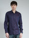 Luxuria Men Purple Printed Collar Full Sleeve Shirt