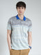 Luxuria Men Grey Stripe Collar Half Sleeve T-Shirt