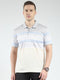Luxuria Men Grey Stripe Collar Half Sleeve T-Shirt
