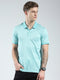 Men Green Printed Collar Half Sleeve T-Shirt