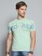 Men Green Printed Round Neck Half Sleeve T-Shirt
