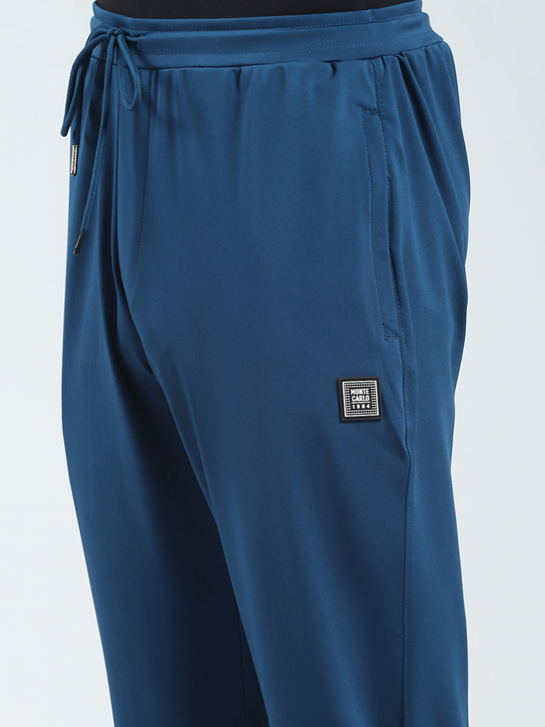 Men Blue Solid Regular Fit Lower