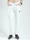 Men White Solid Regular Fit Lower