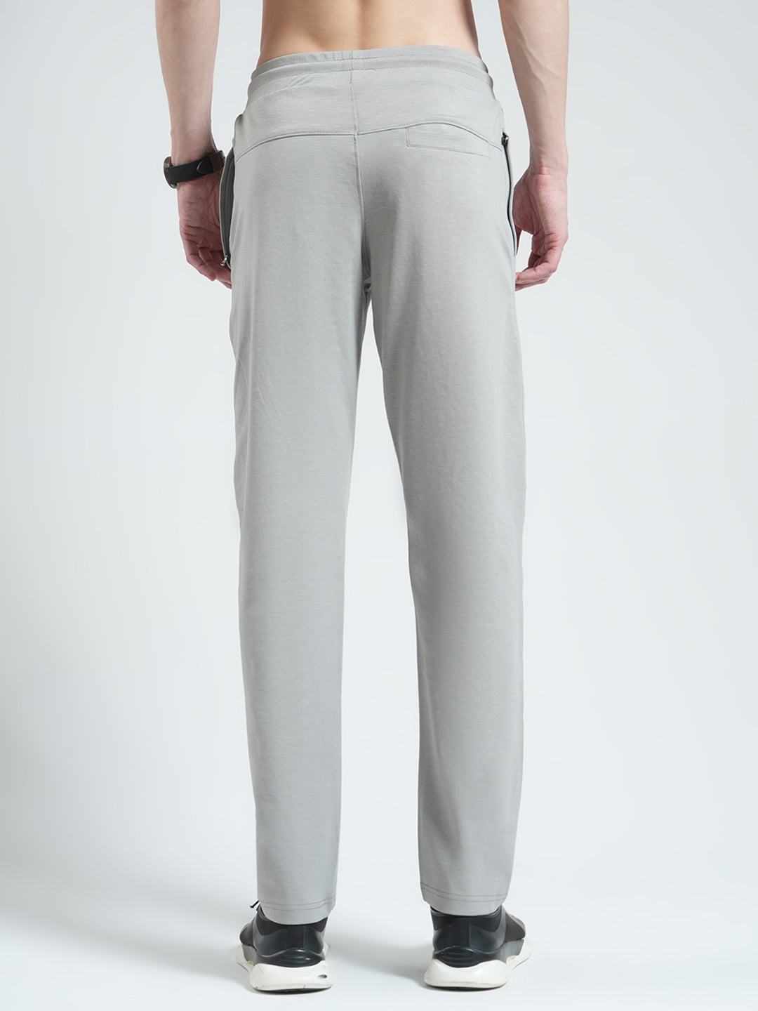 Men Grey Solid Regular Fit Lower