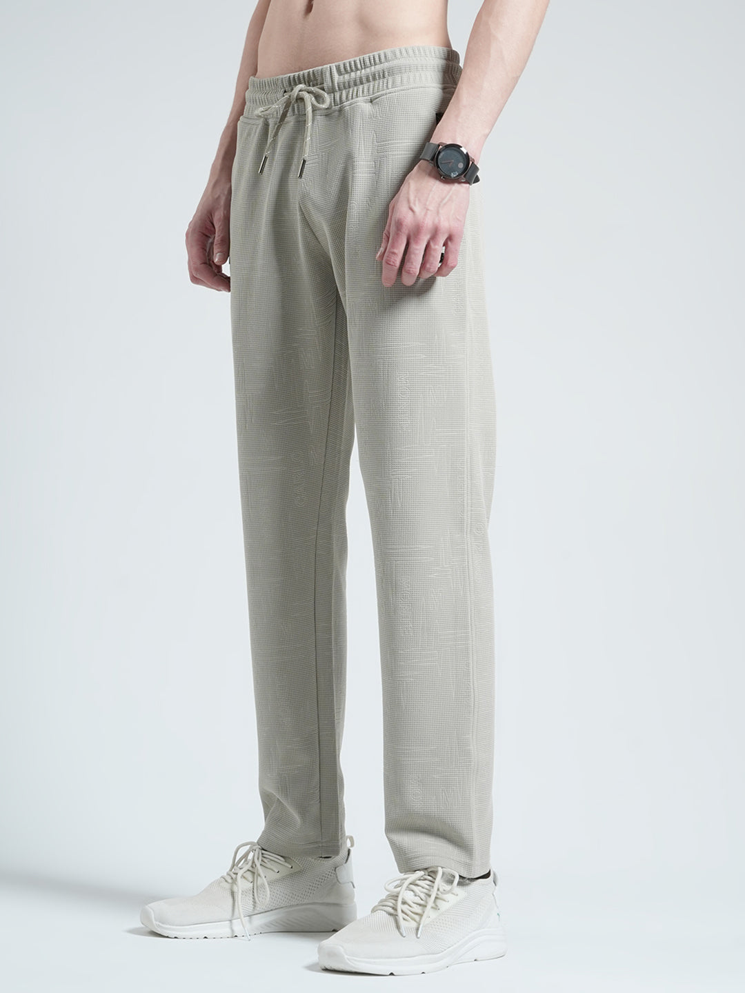 Men Grey Solid Regular Fit Lower