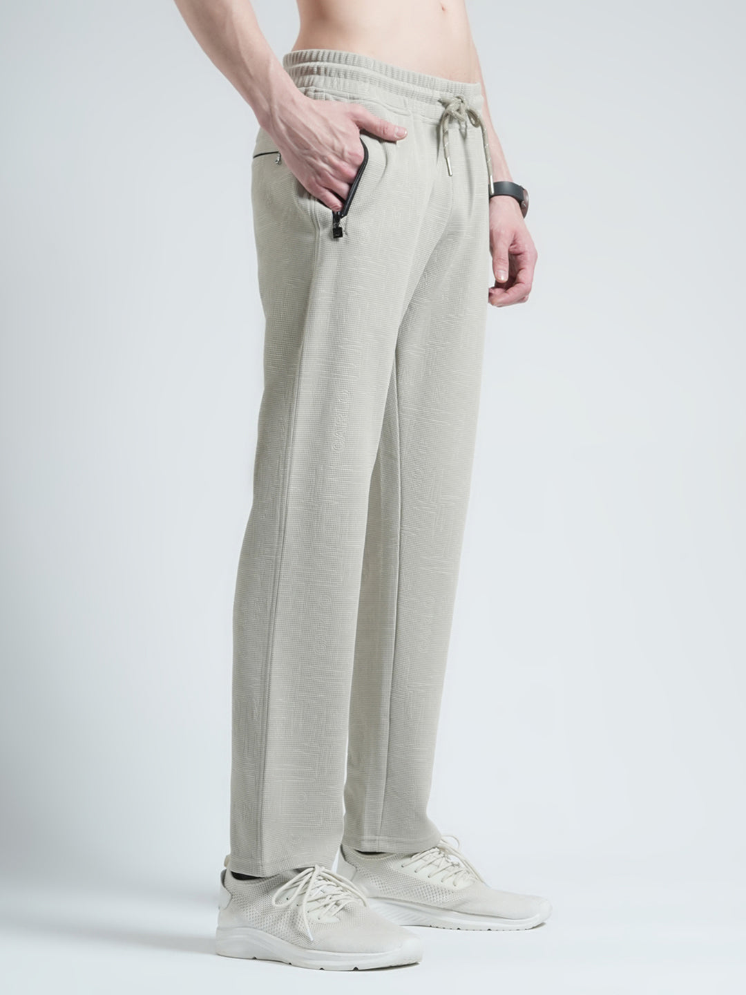 Men Grey Solid Regular Fit Lower