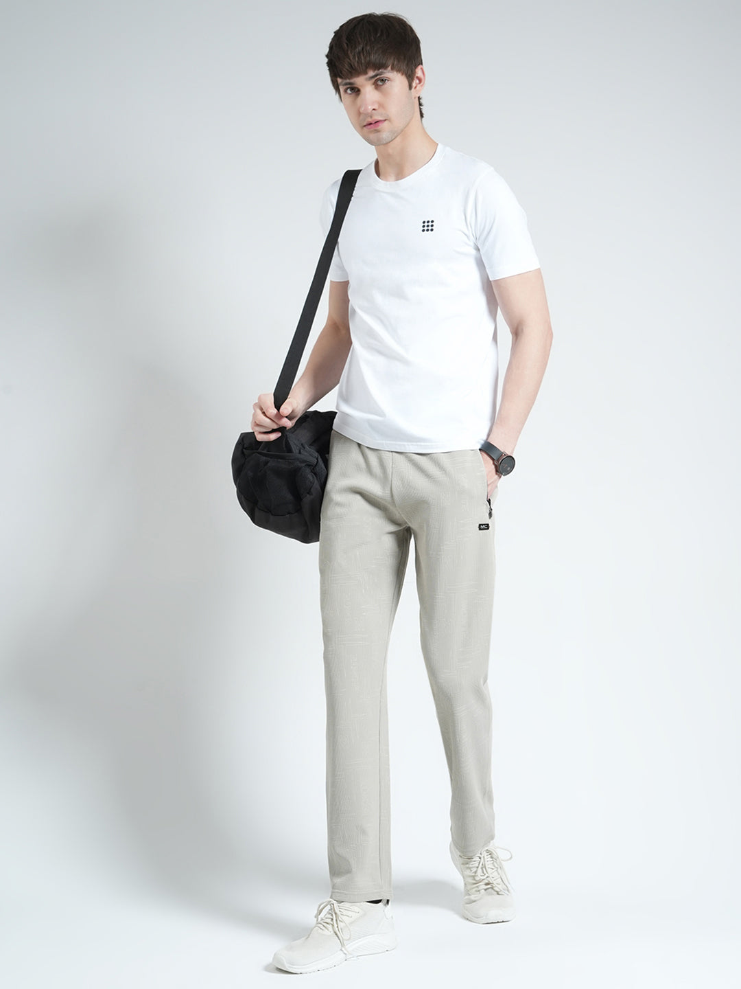Men Grey Solid Regular Fit Lower