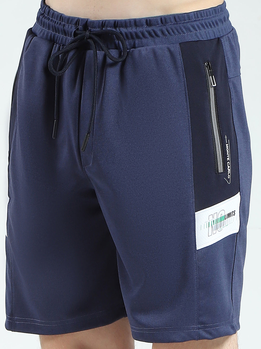 Men Blue Solid Round Neck Half Sleeve Bermuda Set