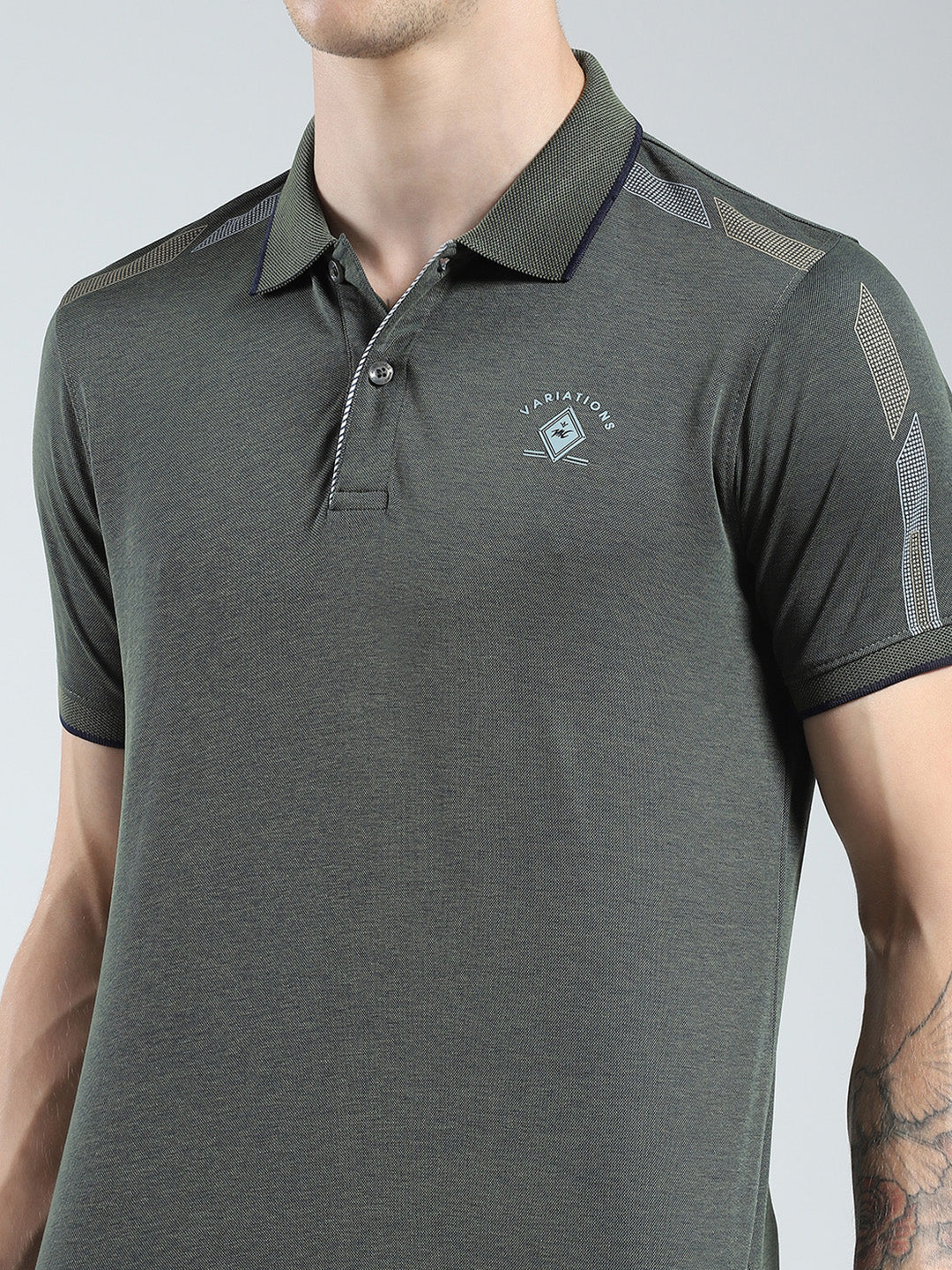 Men Green Solid Collar Half Sleeve Lower Set