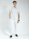 Men Off White Solid Collar Half Sleeve Lower Set
