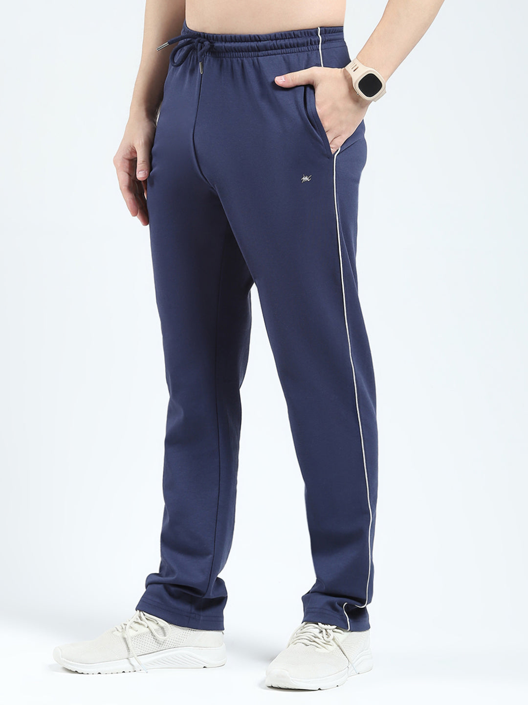 Men White Printed Collar Half Sleeve Lower Set