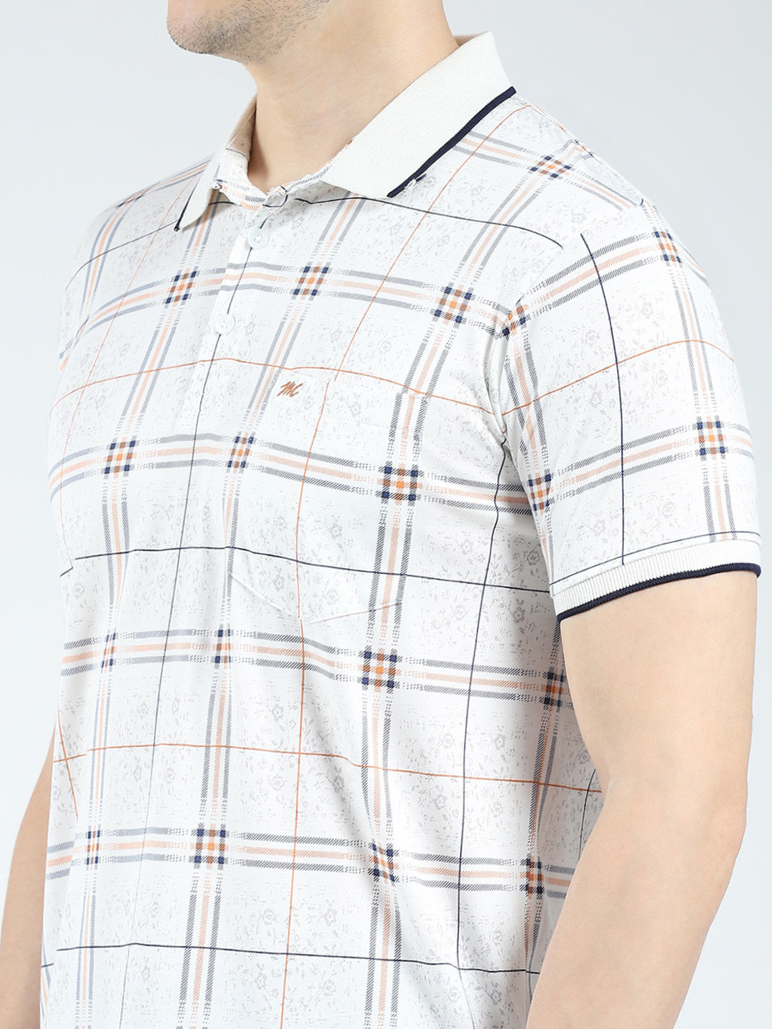 Men White Printed Collar Half Sleeve Lower Set