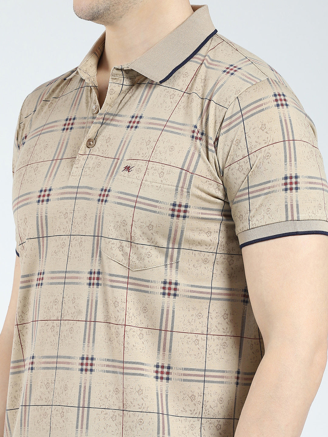 Men Brown Printed Collar Half Sleeve Lower Set