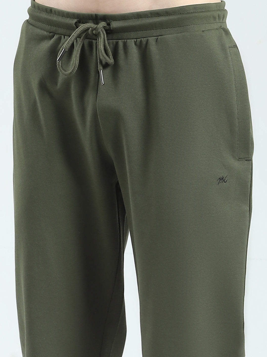 Men Olive Stripe Collar Half Sleeve Lower Set