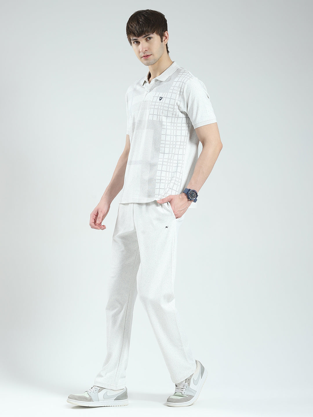 Men White Printed Collar Half Sleeve 3 Pc Combo Set