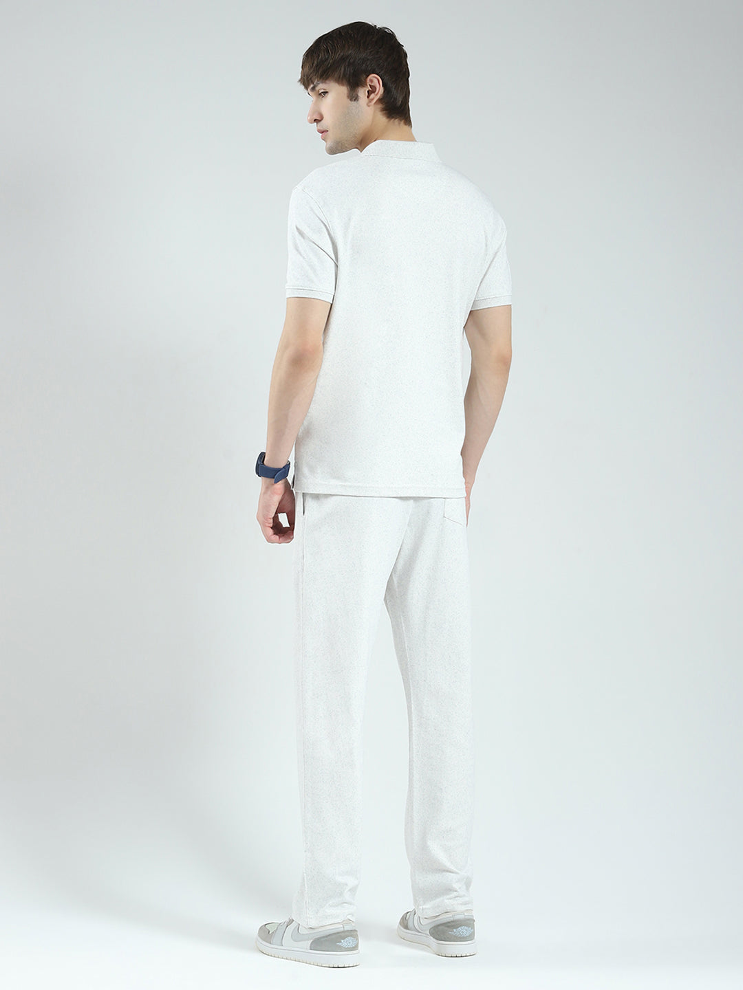 Men White Printed Collar Half Sleeve 3 Pc Combo Set