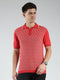 Luxuria Men Red Printed Collar Half Sleeve T-Shirt