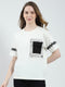 Women Off White Printed Round Neck Half Sleeve Top