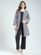 Women Navy Blue Self Design Front Open 3/4th Sleeve Shrug
