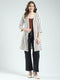 Women Off White Self Design Front Open 3/4th Sleeve Shrug