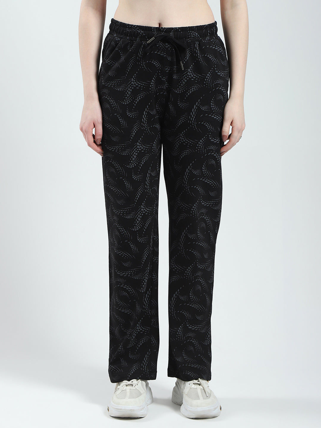 Women Black Printed Regular Fit Lower