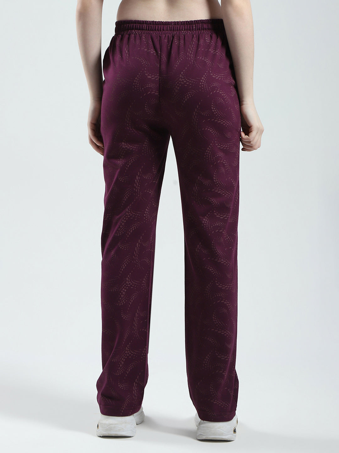 Women Maroon Printed Regular Fit Lower