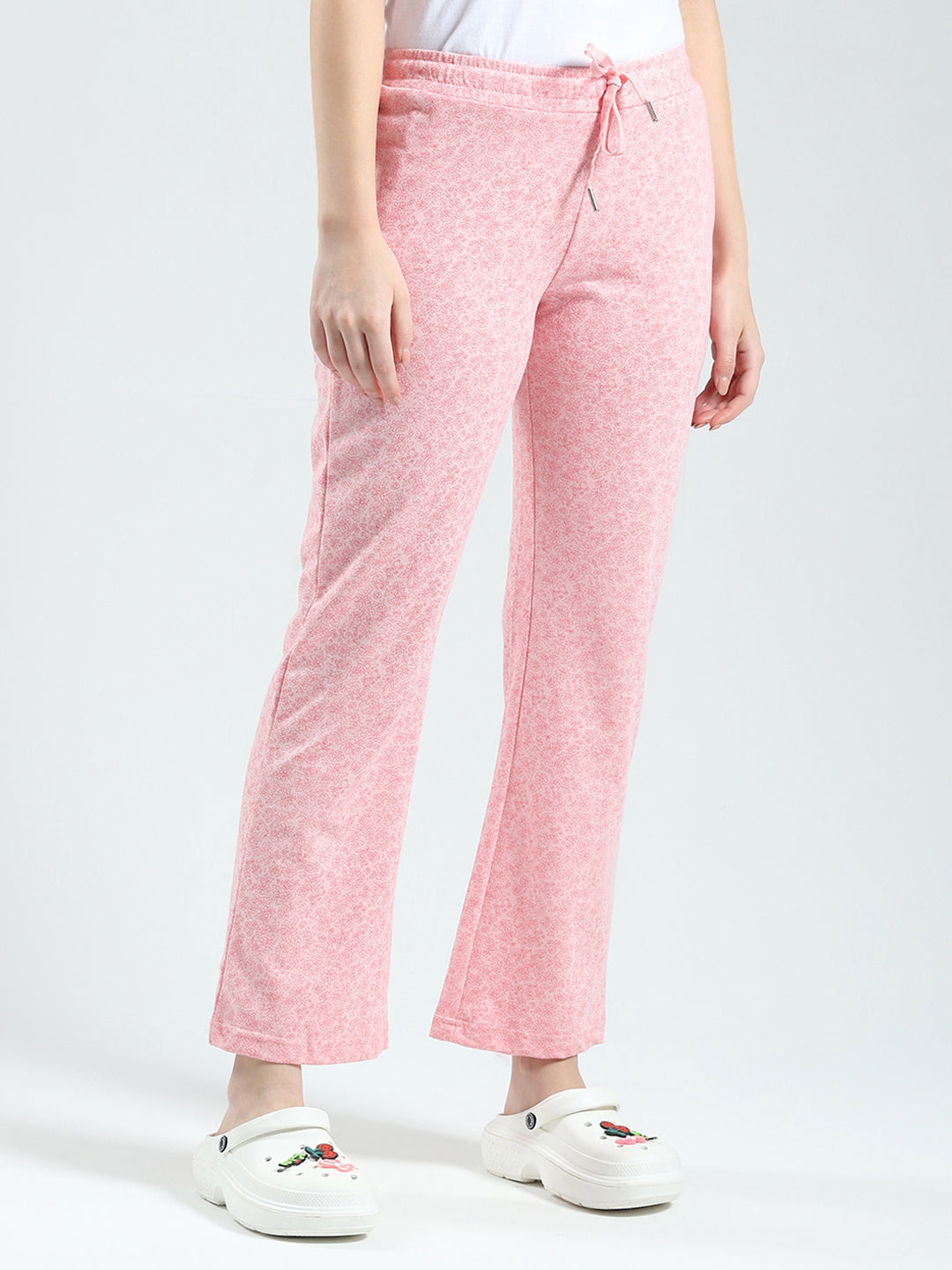 Women Pink Printed Regular Fit Lower