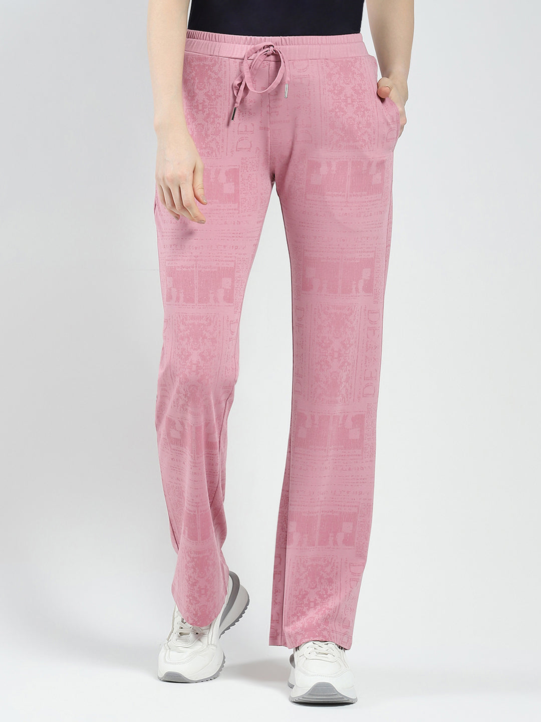Women Pink Printed Regular Fit Lower