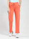 Women Orange Solid Regular Fit Lower