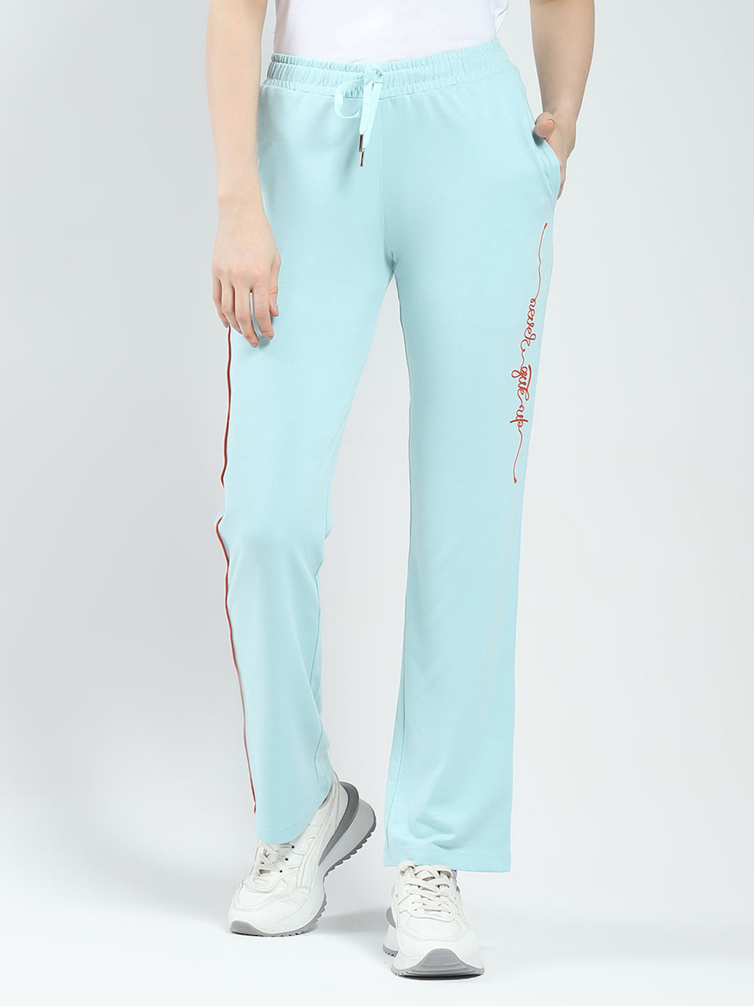 Women Blue Solid Regular Fit Lower