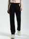 Women Black Solid Regular Fit Lower