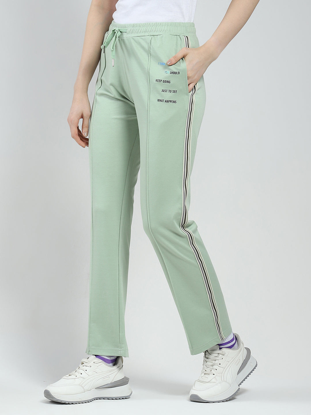 Women Green Printed Regular Fit Lower