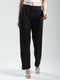 Women Black Self Design Regular Fit Lower