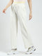 Women White Self Design Regular Fit Lower
