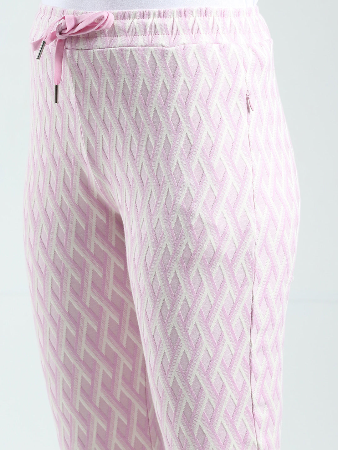 Women Purple Self Design Regular Fit Lower