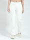 Women Off White Solid Regular Fit Lower
