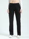 Women Black Solid Regular Fit Lower