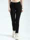 Women Black Solid Regular Fit Jegging