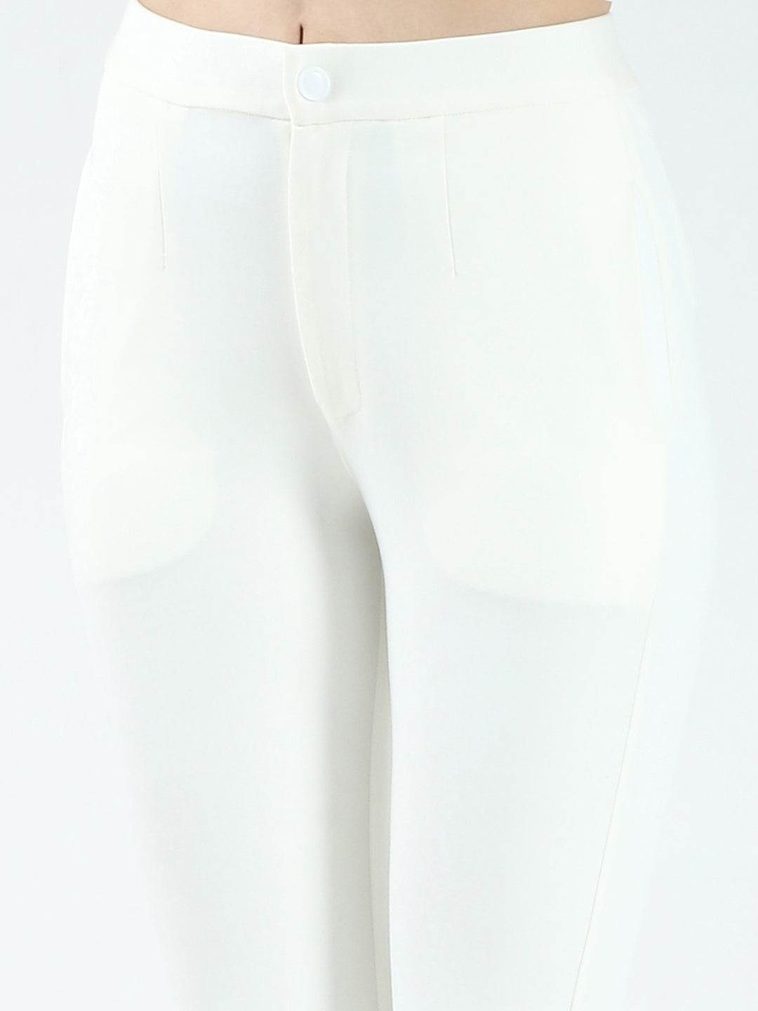 Women White Solid Regular Fit Jegging